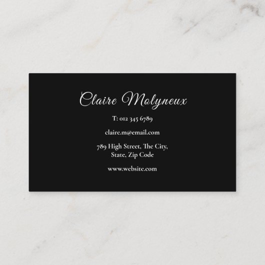 Einfach Schwarz und Weiß Beruflich Visitenkarte (Rückseite)