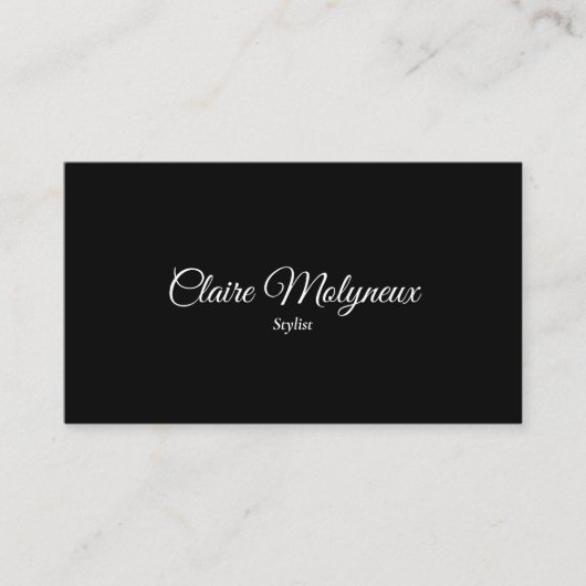 Einfach Schwarz und Weiß Beruflich Visitenkarte (Vorderseite)