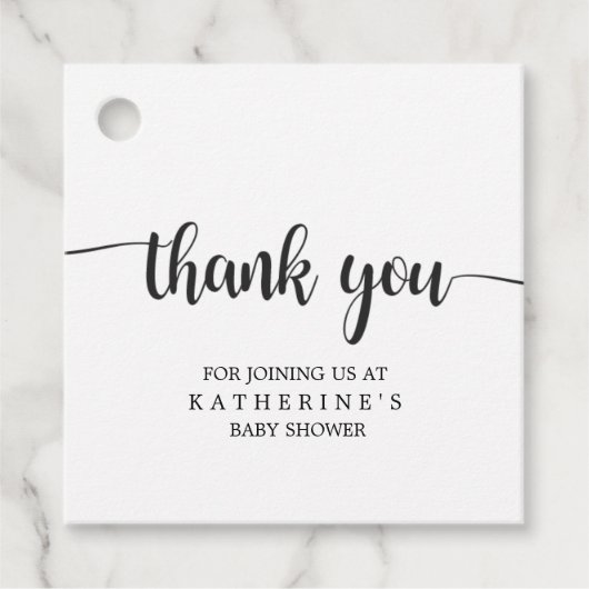 Einfach Schwarz und Weiß Buffalo Kariert Danke Geschenkanhänger (Vorderseite)