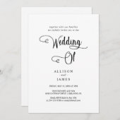 Einfach schwarz und weiß elegant & zeitlos einladung (Vorne/Hinten)