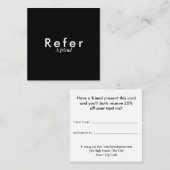 Einfach Schwarz und Weiß Empfehlungskarte (Vorne/Hinten)