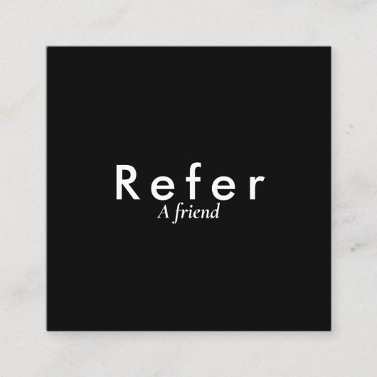 Einfach Schwarz und Weiß Empfehlungskarte (Vorderseite)