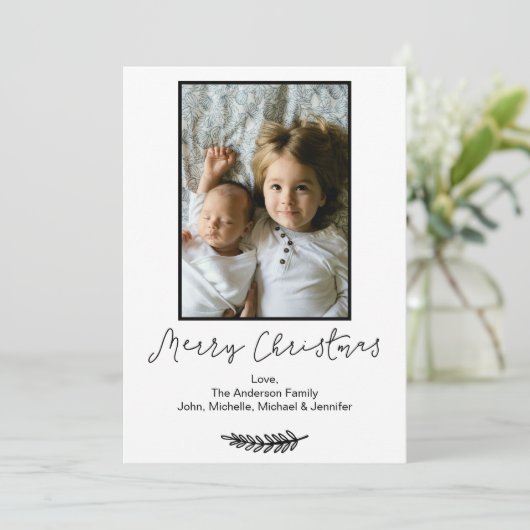 Einfach Schwarz und Weiß frohe Weihnachten 12x18 (Stehend Vorderseite)