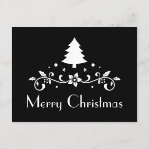 Einfach Schwarz und Weiß frohe Weihnachten Postkarte