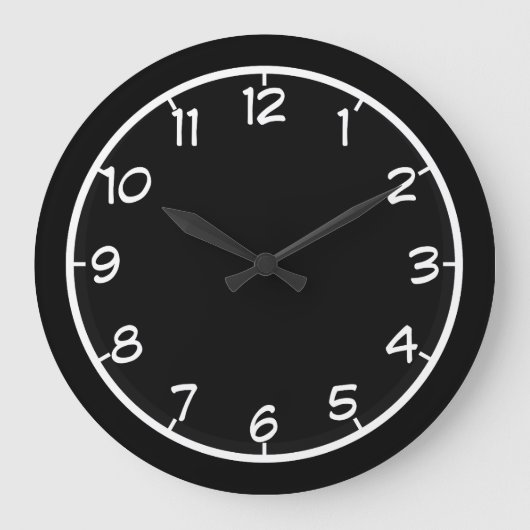 Einfach schwarz und weiß große wanduhr (Vorderseite)