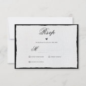 Einfach Schwarz und Weiß Minimalistisch RSVP Karte (Vorderseite)