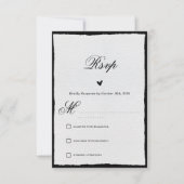 Einfach Schwarz und Weiß Minimalistisch RSVP Karte (Vorderseite)