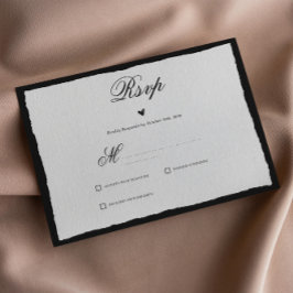 Einfach Schwarz und Weiß Minimalistisch RSVP Karte