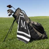 Einfach Schwarz und Weiß Mit Monogramm Golfhandtuch (Gras)
