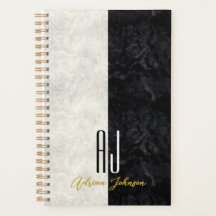 Einfach Schwarz und Weiß Mit Monogramm