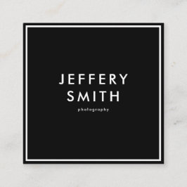 Einfach Schwarz und Weiß Quadratische Visitenkarte