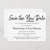 Einfach Schwarz und Weiß Rette das neue Datum Ankündigungspostkarte (Vorne/Hinten)