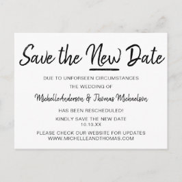 Einfach Schwarz und Weiß Rette das neue Datum Ankündigungspostkarte