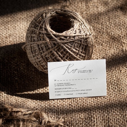 Einfach Schwarz und Weiß RSVP Karte