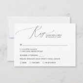 Einfach Schwarz und Weiß RSVP Karte (Vorderseite)