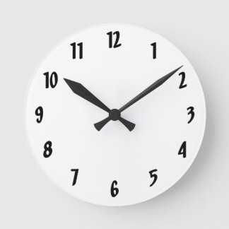Einfach Schwarz und Weiß Runde Wanduhr