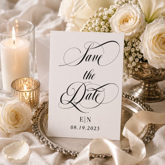 Einfach Schwarz und Weiß Save The Date