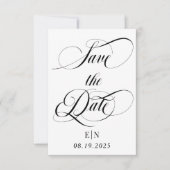 Einfach Schwarz und Weiß Save The Date (Vorderseite)