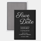 Einfach Schwarz und Weiß Save the Date Magnet (Vorderseite/Rückseite)