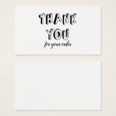 Einfach Schwarz und Weiß Vielen Dank für Ihre Best (Vorne & Hinten)