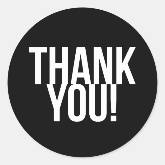 Einfach Schwarz und Weiß Vielen Dank Runder Aufkleber (Vorderseite)