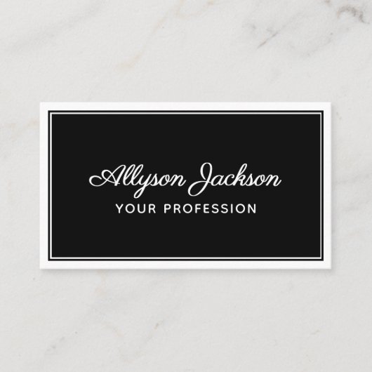 Einfach Schwarz und Weiß Visitenkarte (Vorderseite)