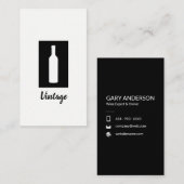 Einfach schwarz und weiß (Weinflasche) Visitenkarte (Vorne/Hinten)