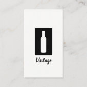 Einfach schwarz und weiß (Weinflasche) Visitenkarte (Vorderseite)