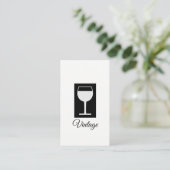 Einfach schwarz und weiß (Weinglas) Visitenkarte (Stehend Vorderseite)