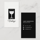Einfach schwarz und weiß (Weinglas) Visitenkarte (Vorne/Hinten)