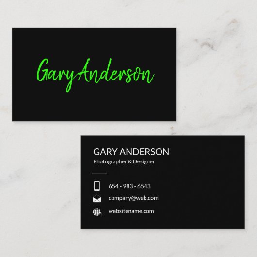 Einfach schwarz visitenkarte (Vorne/Hinten)