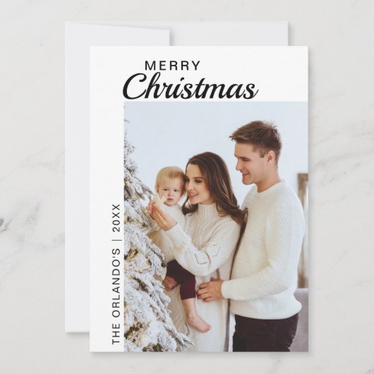 Einfach Schwarz-weiß 2 Foto Frohe Weihnachten (Vorderseite)