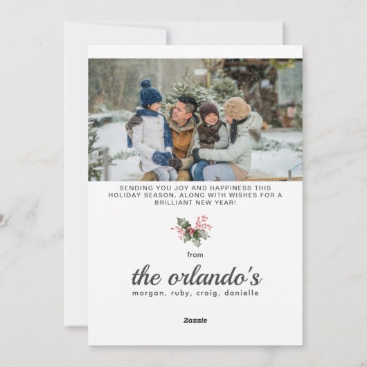 Einfach Schwarz-weiß 2 Foto Frohe Weihnachten (Rückseite)