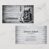 Einfach Schwarz-Weiß-Fotografen-Kamerasymbole Visitenkarte (Vorne/Hinten)