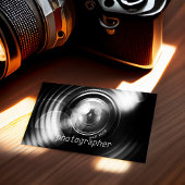 Einfach Schwarz-Weiß-Fotografen-Kamerasymbole Visitenkarte