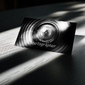 Einfach Schwarz-Weiß-Fotografen-Kamerasymbole Visitenkarte