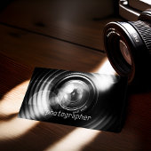 Einfach Schwarz-Weiß-Fotografen-Kamerasymbole Visitenkarte