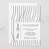 Einfach schwarz-weiß. Minimale formale Hochzeit Einladung (Vorne/Hinten)