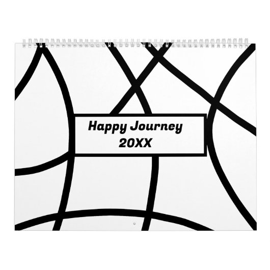 Einfach Schwarz-weiß modern Minimalistisch Abstrak Kalender (Titelbild)