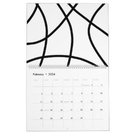 Einfach Schwarz-weiß modern Minimalistisch Abstrak Kalender