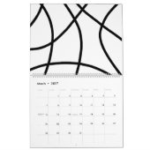 Einfach Schwarz-weiß modern Minimalistisch Abstrak Kalender (Mär 2027)