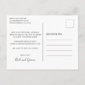 Einfach Schwarz-weiß Save the Date Minimalistisch Ankündigungspostkarte (Rückseite)