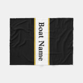 Einfach Schwarz-weiß und Gold mit Schiffsname Fleecedecke (Vorderseite (Horizontal))