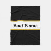 Einfach Schwarz-weiß und Gold mit Schiffsname Fleecedecke (Vorderseite)