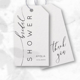 Einfach Schwarz & Weiß Vielen Dank Brautparty Geschenkanhänger