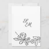 Einfach Schwarz-weiße Blumenpracht Save the Date Einladung (Rückseite)