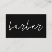 Einfach Schwarz-weißer, minimalistischer Barbier h Visitenkarte (Vorderseite)