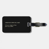 Einfach Schwarz-weißer Rahmen mit Monogramm Gepäckanhänger (Rückseite horizontal)