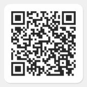 Einfach Schwarz-weißer URL QR-Code Quadratischer Aufkleber (Vorderseite)