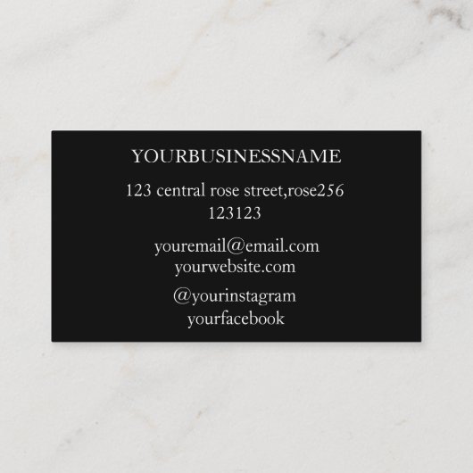 Einfach Schwarz-weißes Backbäckerchen Visitenkarte (Rückseite)